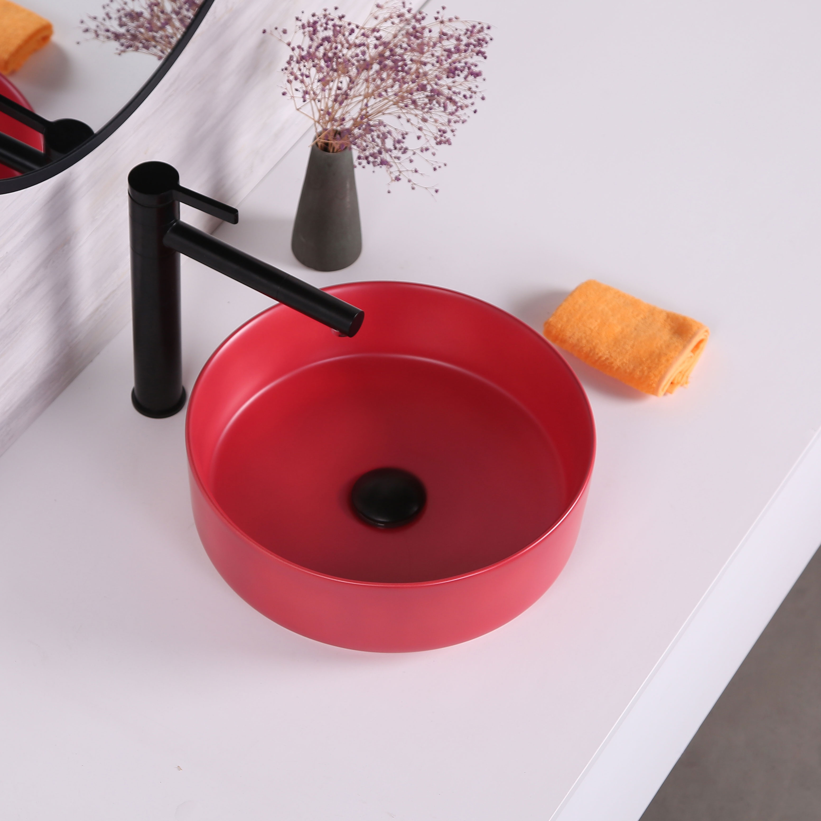 Factory Direct: Round Colorful Matte Ceramic Vessel Sink | Bathroom ...