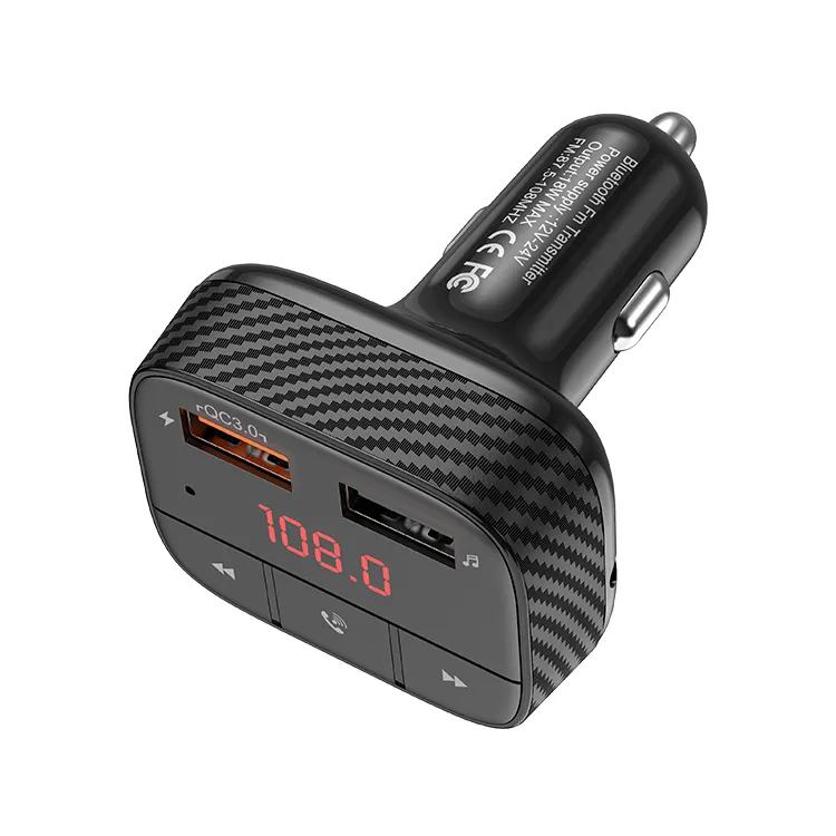 Aoedi AD916 Wireless 2 Ports Car Charger Kit FM Transmitter Bluetooth Car MP3 Player With QC 3.0 Car USB Charger