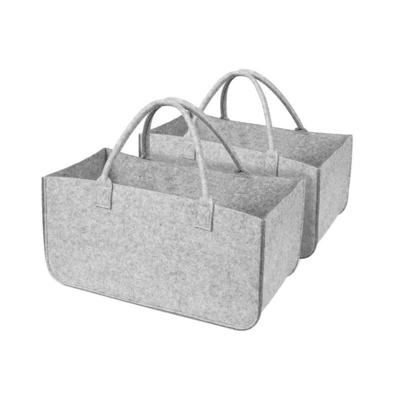 2 Pack Collapsible Felt Storage Bins with Handles