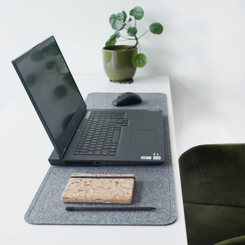 Oatmeal Color Laptop Desk Mat / Felt Mouse Pad /Home office