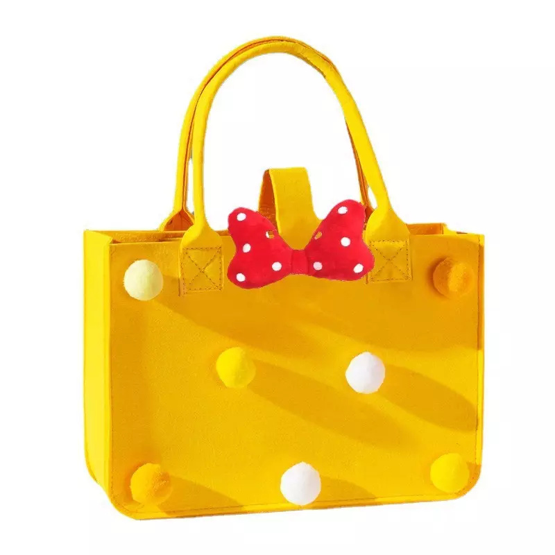 Customized gift cute cartoon fashionable shopping felt tote handbag bag