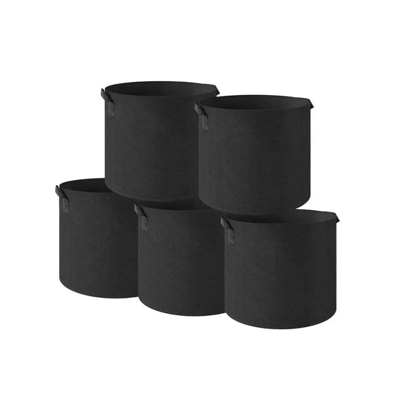 Premium Pack of 5 25 Gallon Plant Grow Bags  Non-Woven Fabric Pots with Handles