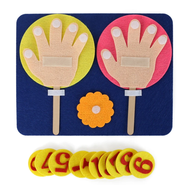 Digital Finger Arithmetic Montessori Teaching Educational Toys DIY Felt Cloth Gesture Points Clock Cognitive Learning Toys