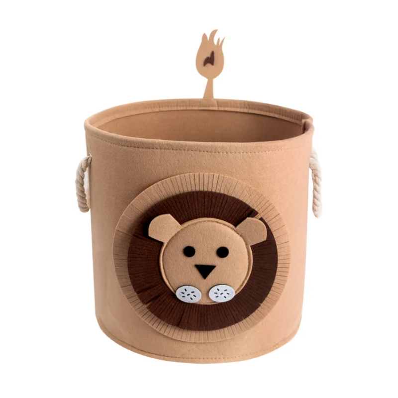 Animal Felt Toy Storage Basket Organizer for Toys with handle