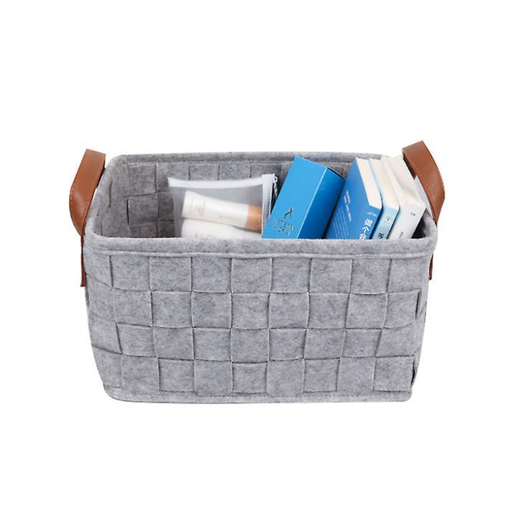 Grey Folding Felt Storage Basket Children's Toy Woven Storage Basket