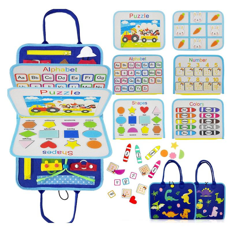 Sensory Activity Board for Preschool Learning Toys Autism Educational Travel Toys