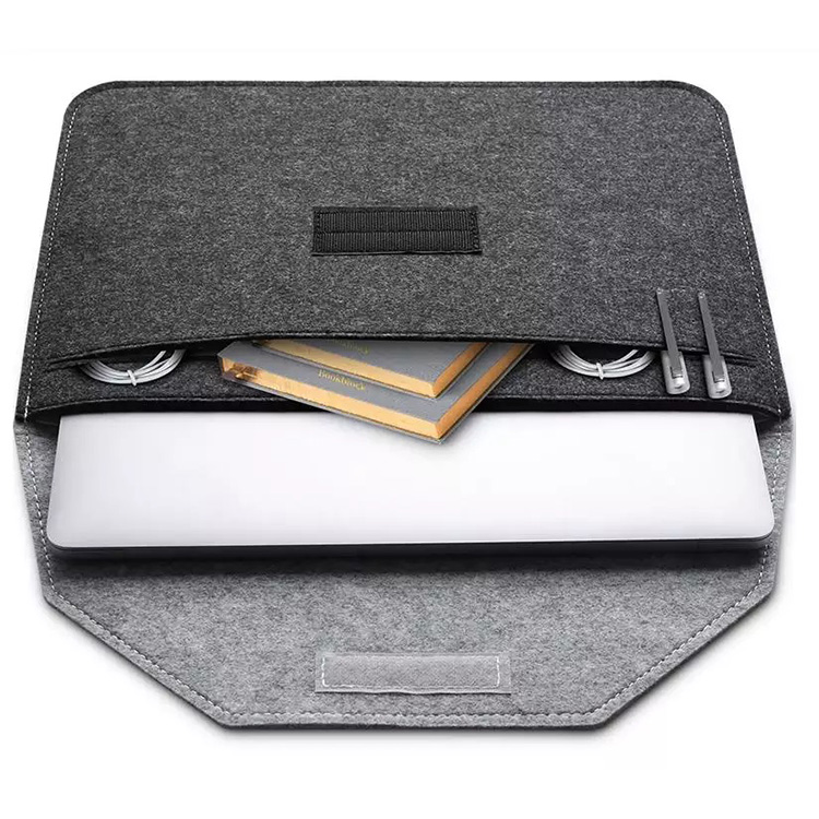Customized all Inch Felt Laptop Bag Dark Grey Laptop Sleeve Case Cover