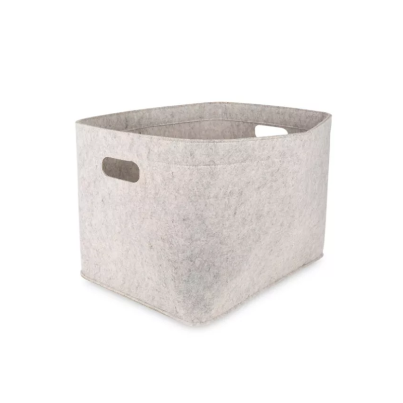 Customized Collapsible Felt Storage Basket with Handles for Shelves