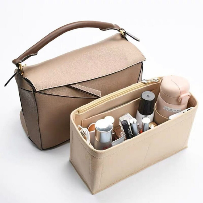 Stay organized with a versatile and stylish felt bag organizer insert for your handbag