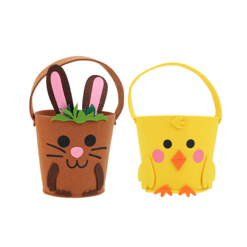 Gift Easter Basket Felt Pattern Chick Holiday Kid Animal Gifts Buckets Bunny Rabbit bag