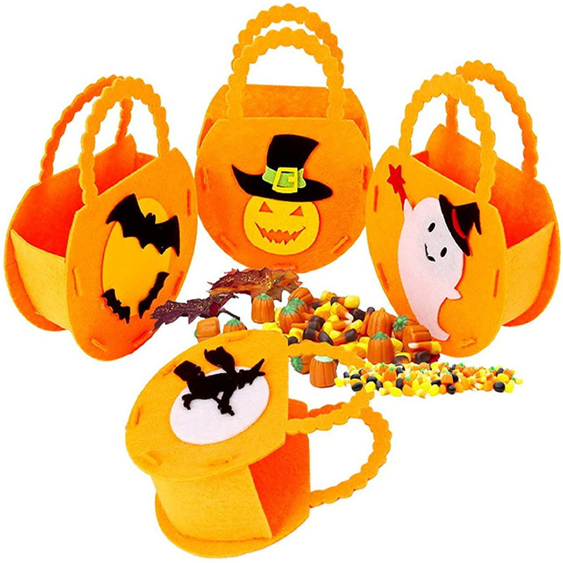 Halloween candy bag DIY felt handmade Kids' Fun Party Props accessories Pumpkin bag
