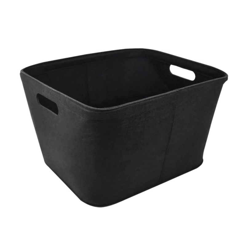 Felt storage basket with handle box foldable storage bin felt laundry basket