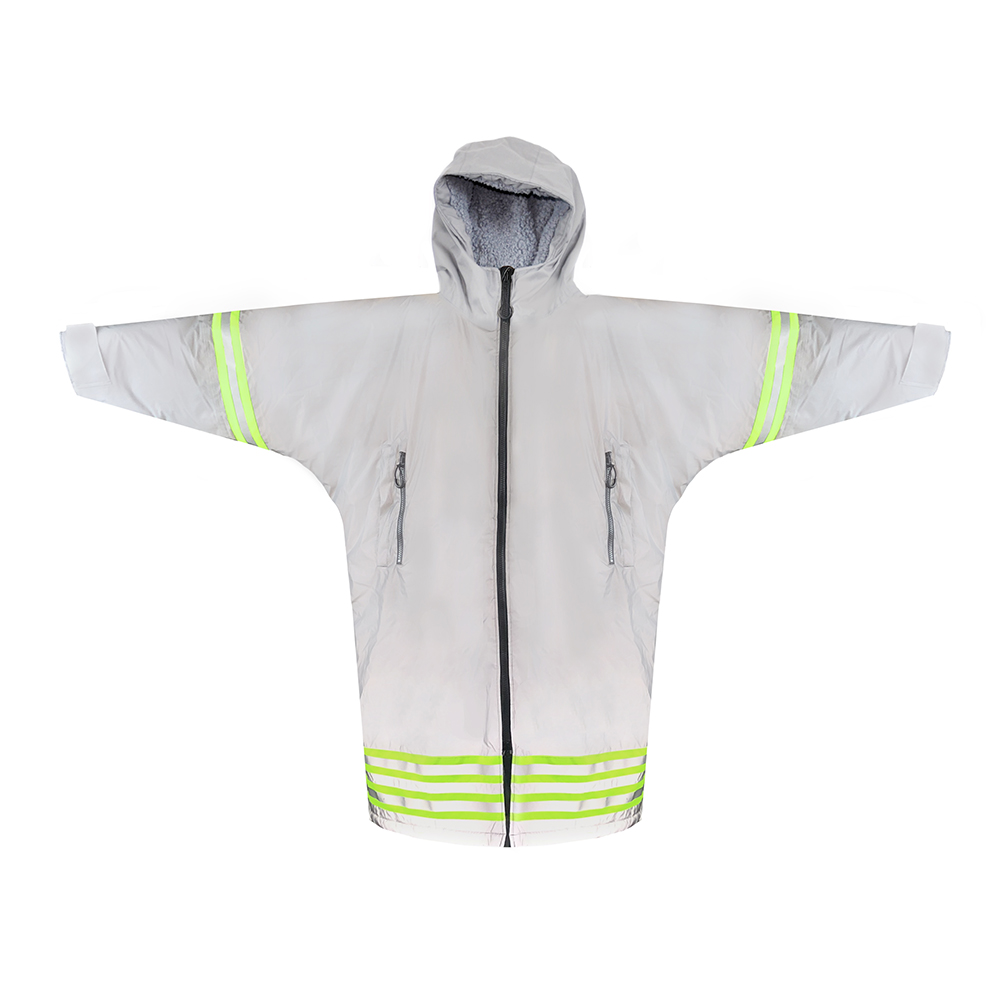 Swim coat parka reflective warmth for water sports