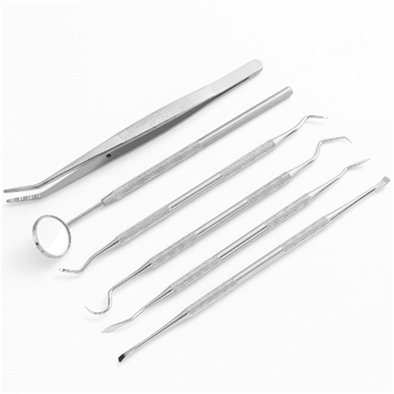 6 pieces of metal dental tools