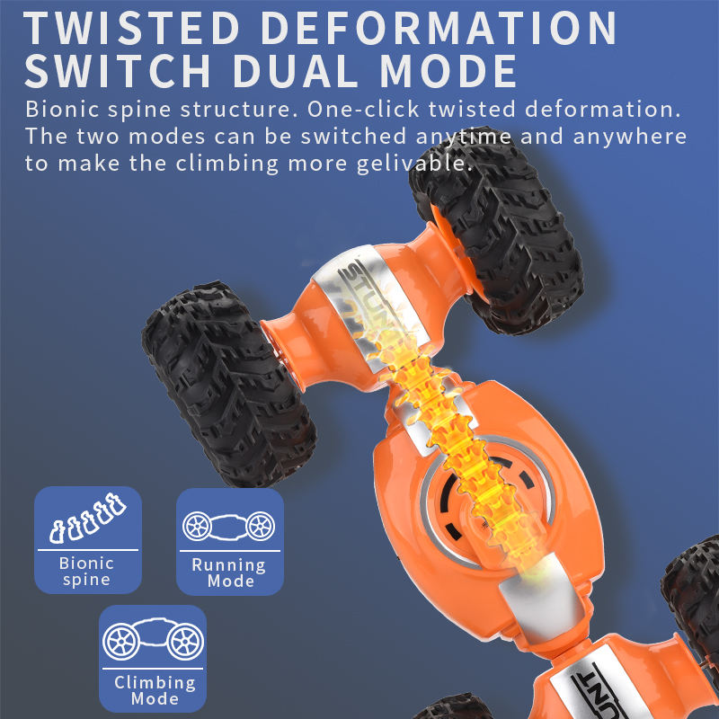 4WD RC Twisting off Road Car Double-Sided Driving Vehicle Toys 360 Degree Rotation One Key Deformation Remote Control Stunt Car