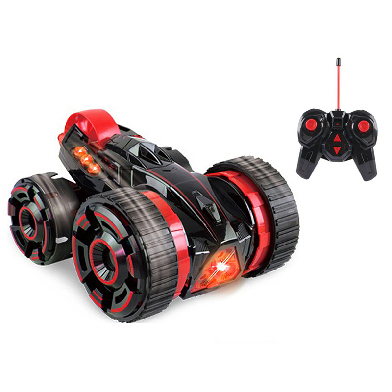 Kids Boys Gift 6-channel Radio-controlled Vehicle 360 Degrees Rotation Double-Sided Rc Stunt Car Toy with Light