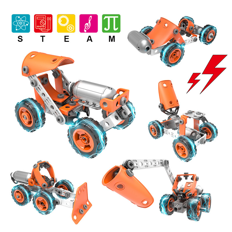  5 Models in 1 DIY 3D Electric STEM Build and Play Toys Educational Creative Toys Building Blocks For Flexible Assemble