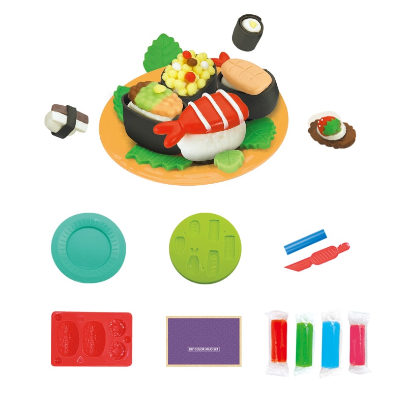 4 Colors Plasticine Handmade Kit Creative Sushi Modeling Clay DIY Toys Plasticine Children Intellectual Play Dough Toys Set