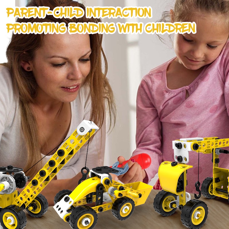 100PCS 8 In 1 Take Apart Vehicle Toys Engineering Construction Truck Toy STEM Screw and Nuts Assemble Set DIY Building Kit For Kids Boys