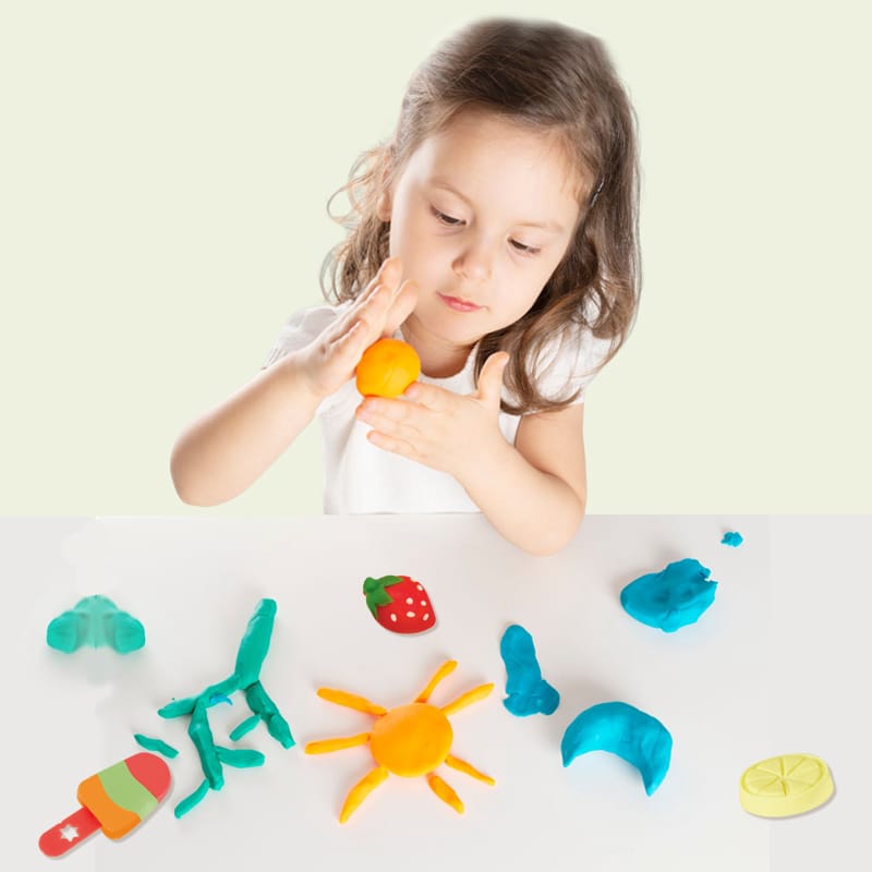 Kids Colorful Plasticine Popsicle Made DIY Plastic Cutter Roller Set Montessori Ice Cream Maker Clay Mold Kit for Children