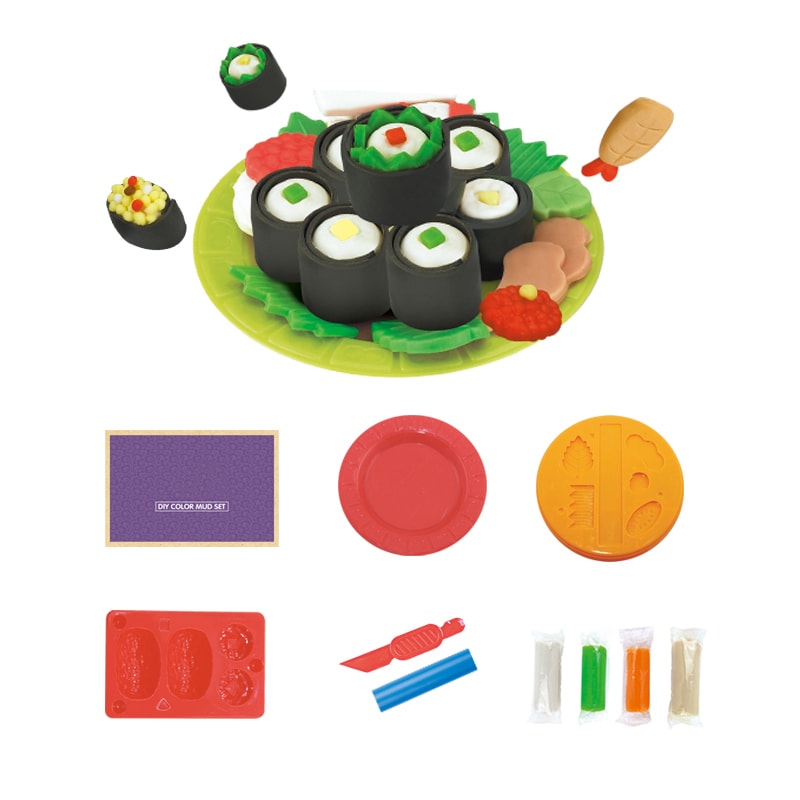 Children Montessori Sushi DIY Clay Tool Kit Playdough Rollers and Cutters Creative Color Plasticine Toys for Kids Boys Girls