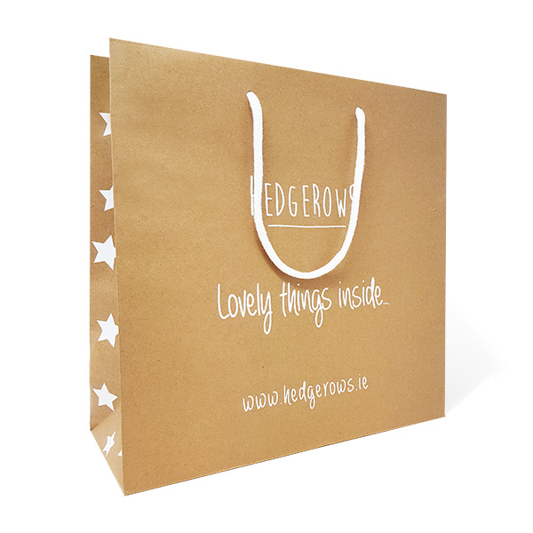 Custom Design Your Own Logo Flat Handle Restaurant Delivery Take out Packaging Carry Brown Kraft Paper Bag