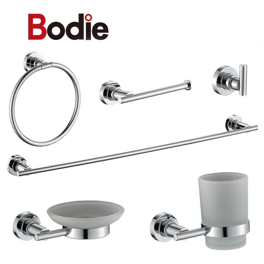 Economic Simple Bathroom Hardware Brass Chrome Finish Bathroom Accessories Set for Bathroom 15600