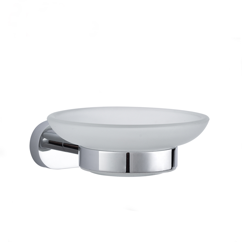 Durable Bathroom Accessories Chrome Glass Brass  Soap Dish Holder 7504