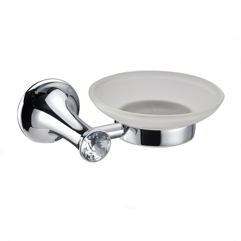Sanitary Ware Bathroom Single Soap Dish Holder Zinc Glass Dish Holder for bathroom 13604