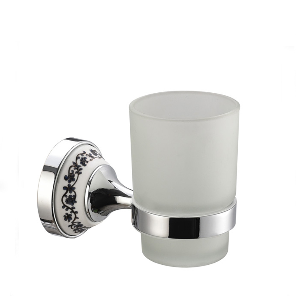 Factory Selling Luxurious Cup Holder Ceramic Bathroom Accessory single tumbler holder 5501