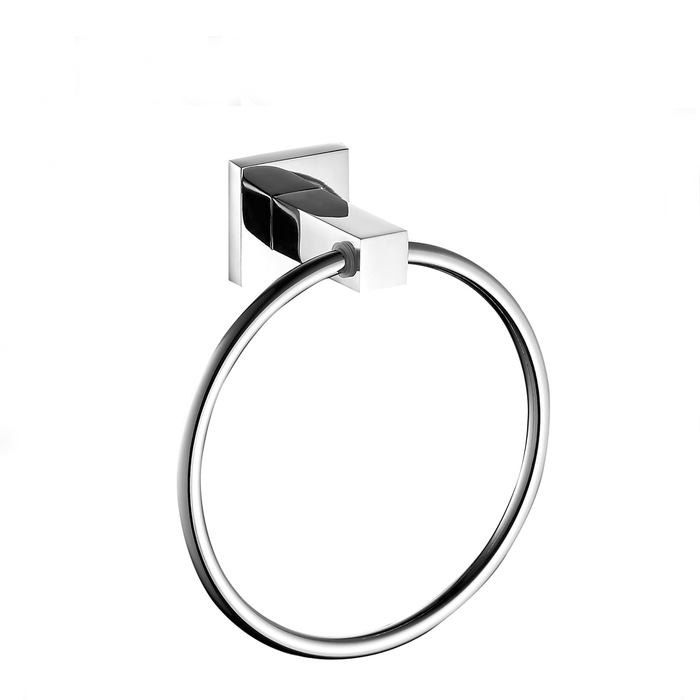 Bathroom Decoration Zinc Wall Mounted Square Chromed Towel Ring 6707N