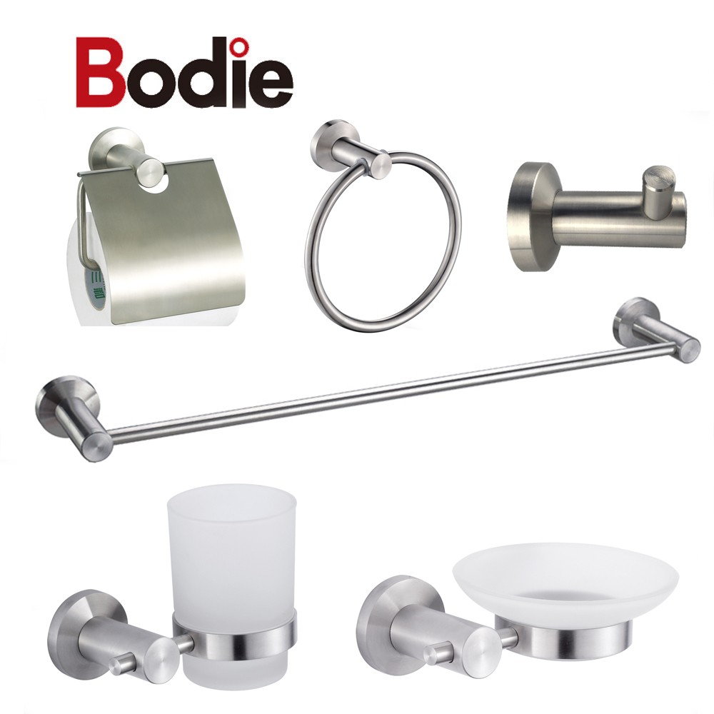 Simple Design Bathroom Hardware 6 sets Stainless steel 304 Brushed  Bathroom Accessories sets 7200