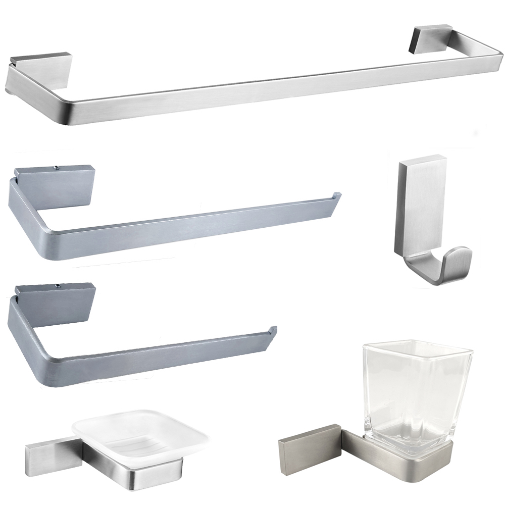 Bathroom hanger sets stainless steel 304 bathroom accessories sets brushed bathroom hardware 14300