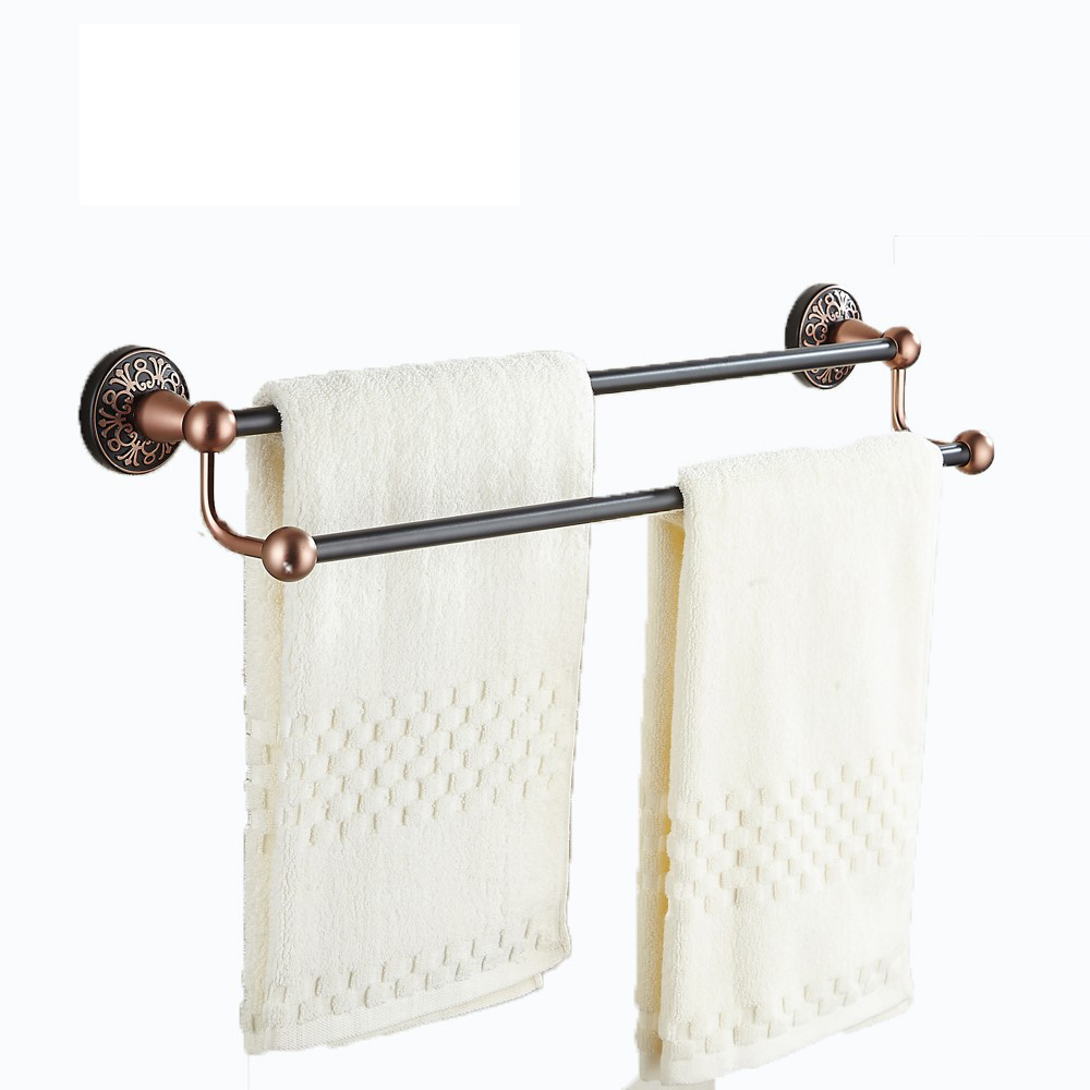 Hot Selling Cheap Wall Mounted Towel Rail  Simple Design Double Towel Bar16612BC