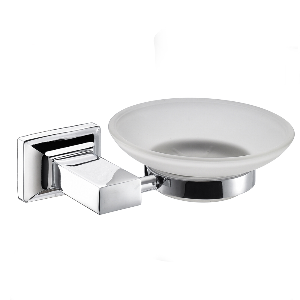 New Design Glass Cup Soap Holder Bathroom set Wall Mounted Zinc Soap Dish Holder16204
