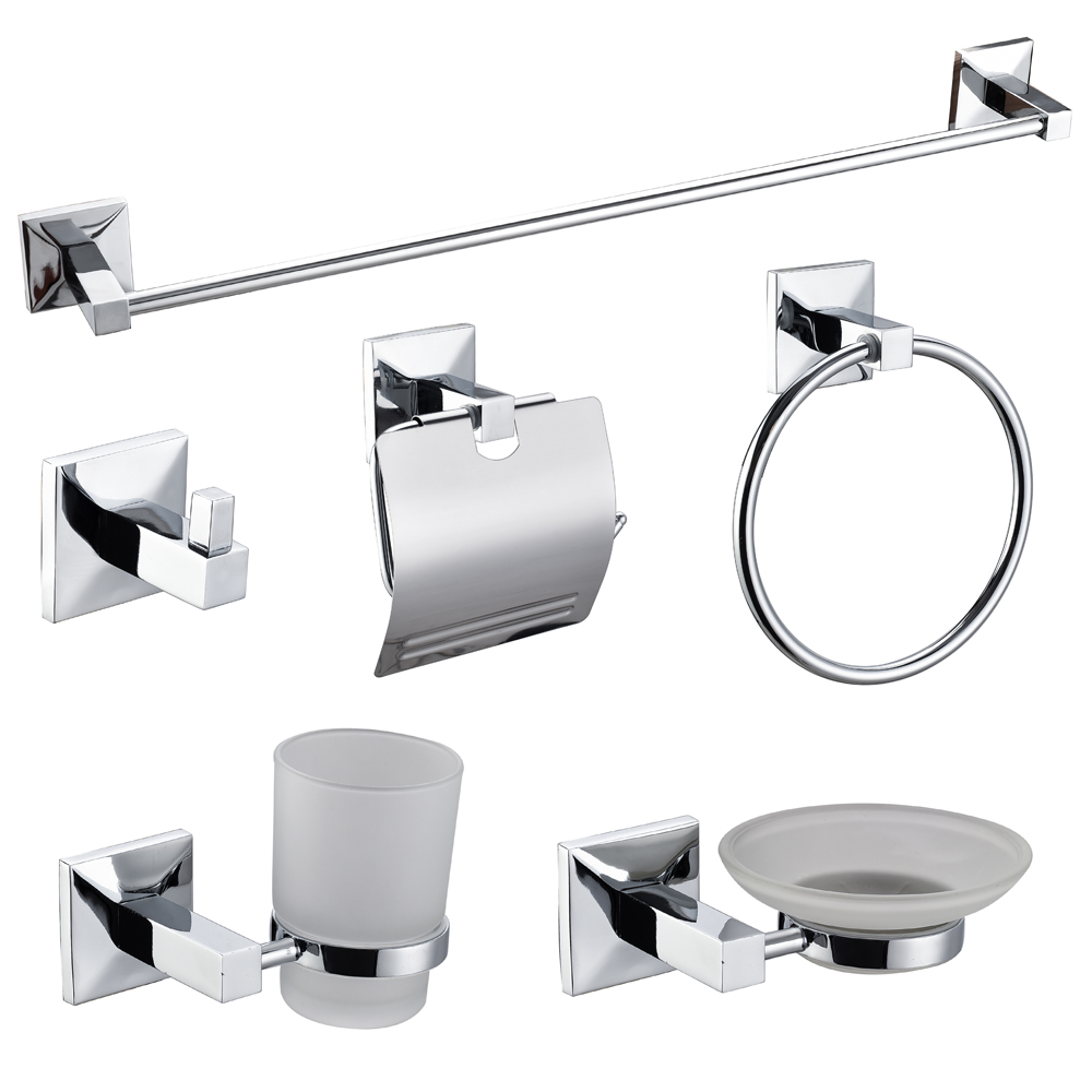 wholesale bathroom products chrome finishing washroom bathroom accessories hardware sets 15200