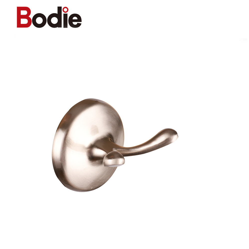Bathroom accessories zinc cloth hook doule brushed robe hook for bathroom18108A