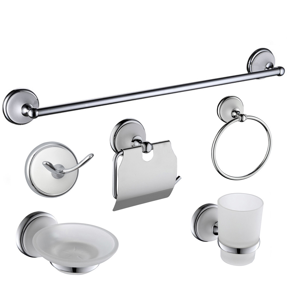 Eco-Friendly High Quality Chrome Bathroom Luxury Accessories 6 pieces set 2400