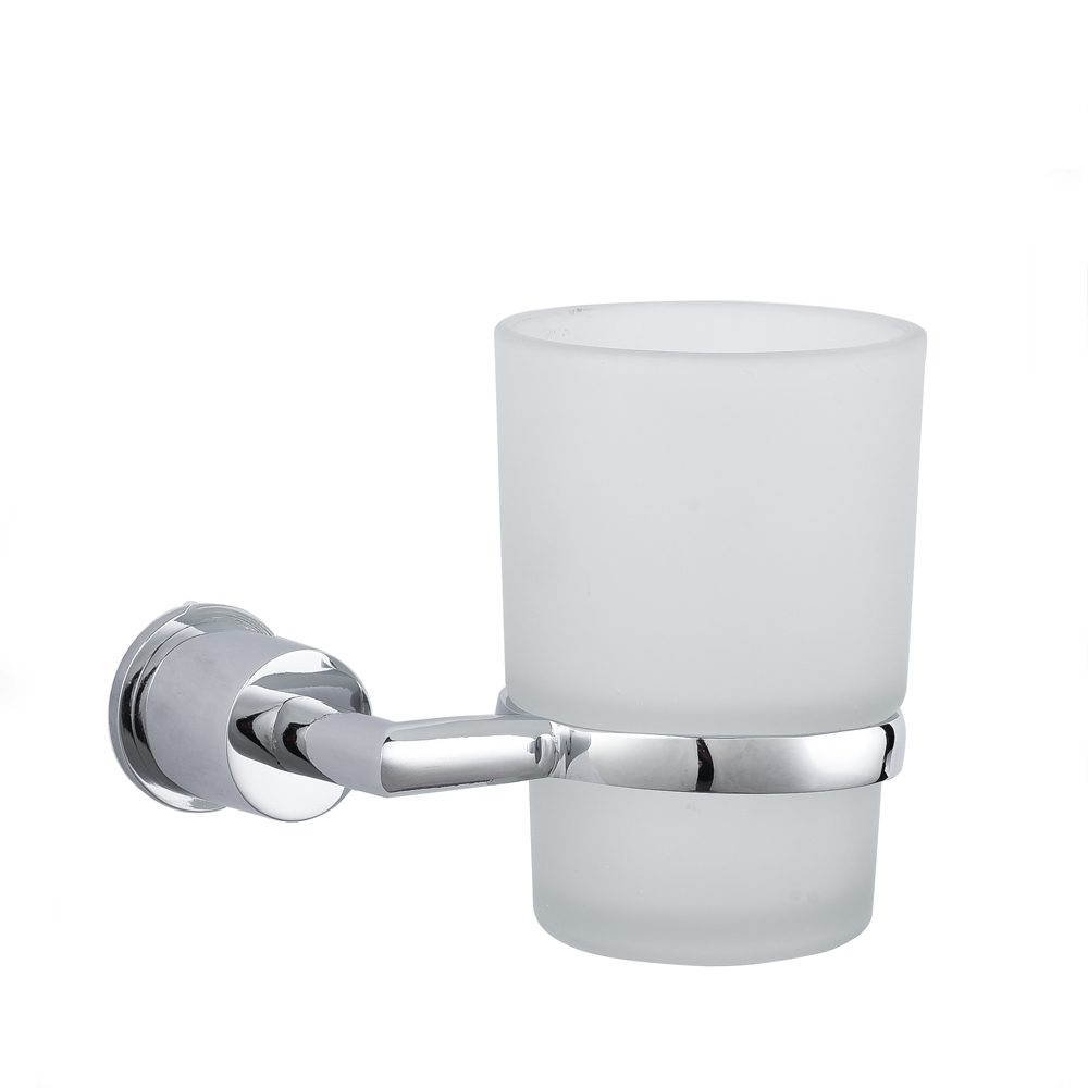 Bathroom Wall Mounted Glass Tumbler Cup Single Toothbrush Holder 13501
