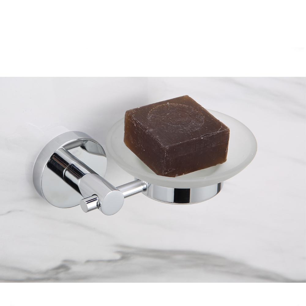 New Hotel&amp;Home Design Glass Soap Dish  Holder Brass Chrome Soap Basket12404