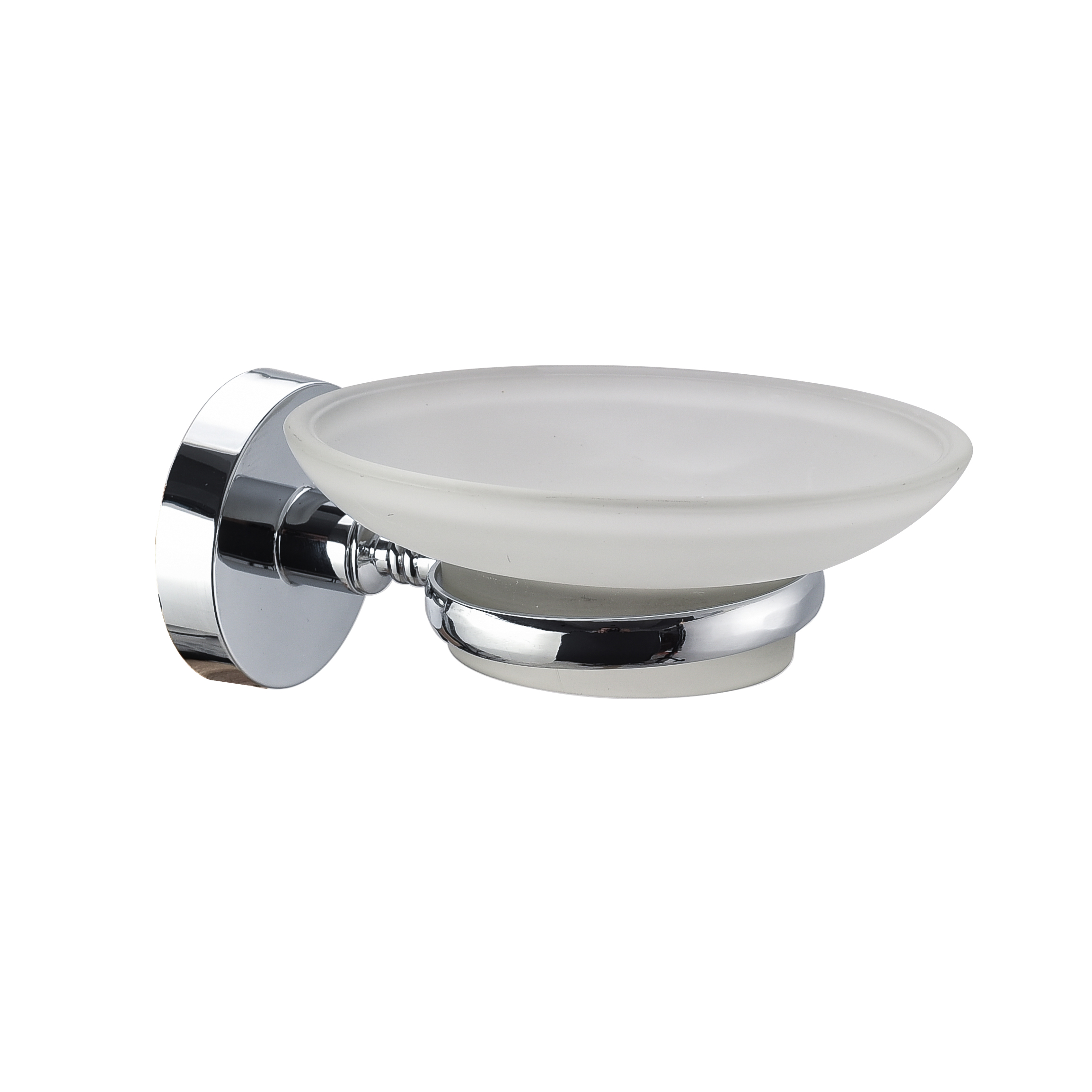bathroom accessories ABS glass soap dish holder chrome plastic round economic soap dish holder 14204