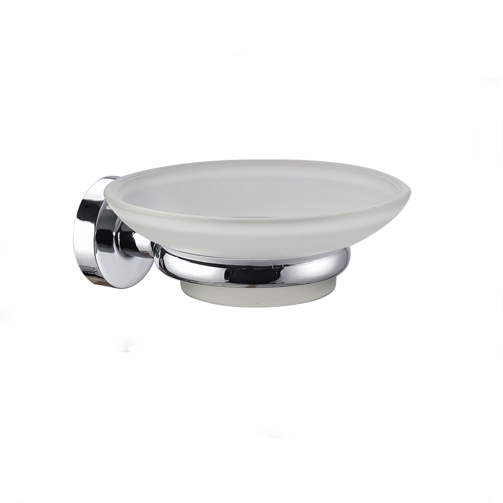 New Hotel&amp;Home Design Glass Soap Dish  Holder Zinc Alloy Chrome Soap Basket12104