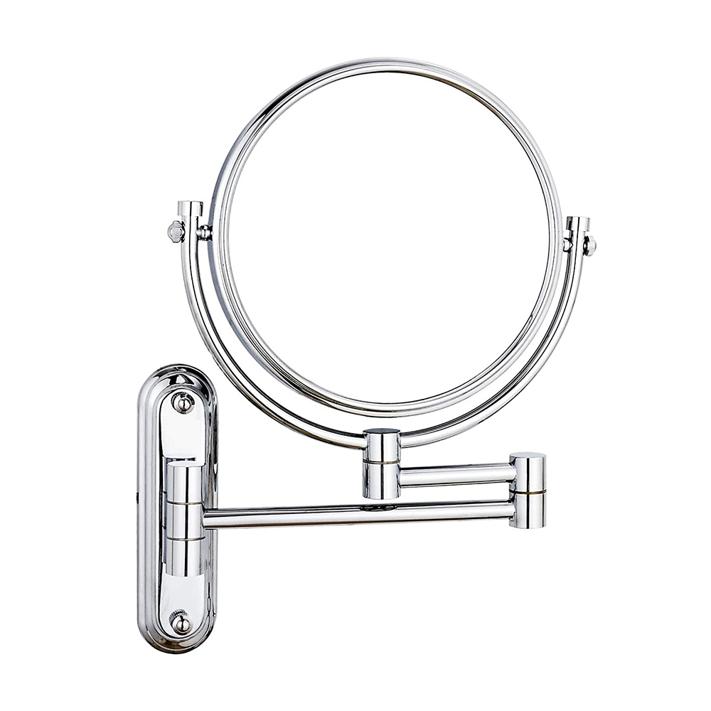  Wall Mount Mirrors 8 Inch Double-Side 10x Magnifying for Makeup and Shaving Mirror Regular View and 10X Magnification Chrome MM10