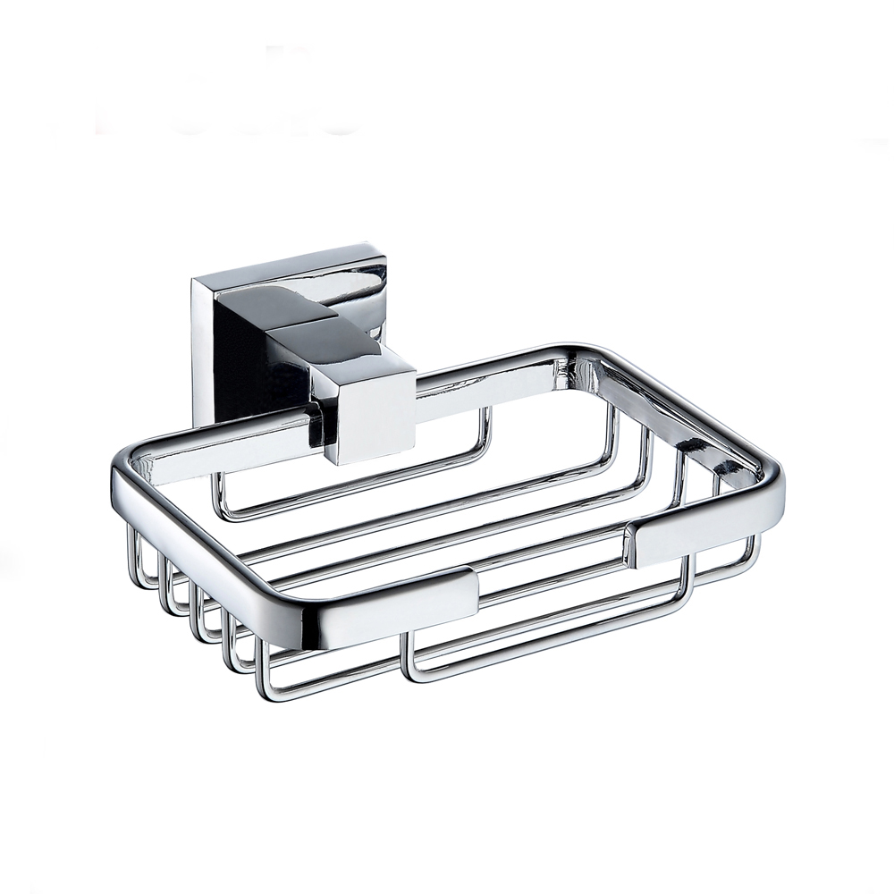 Square Base Shower Room Accessories Zinc Soap Basket6705N