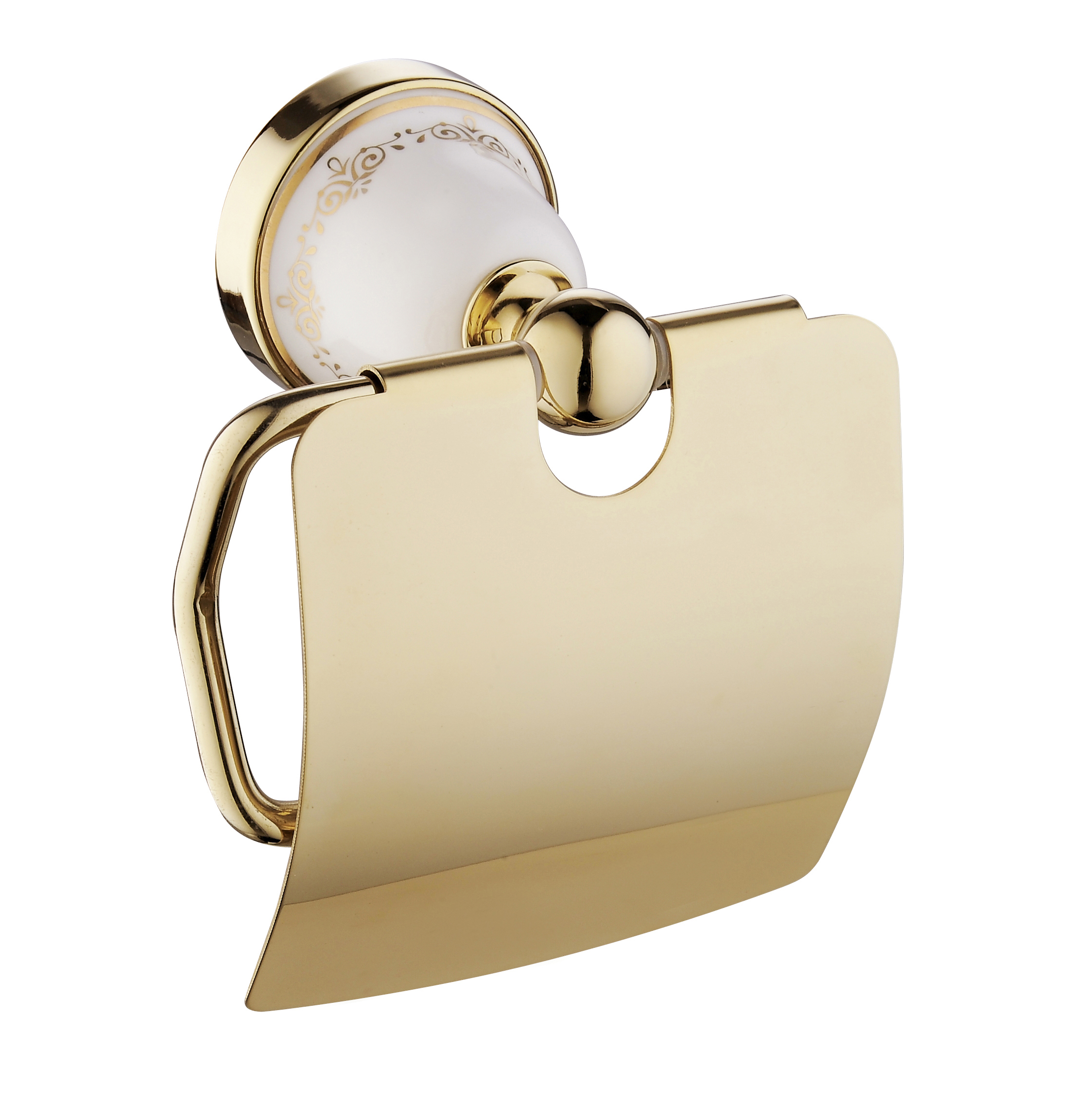 gold plated decorative patterns ceramic metal wall mounted toilet paper holder for bathroom1806