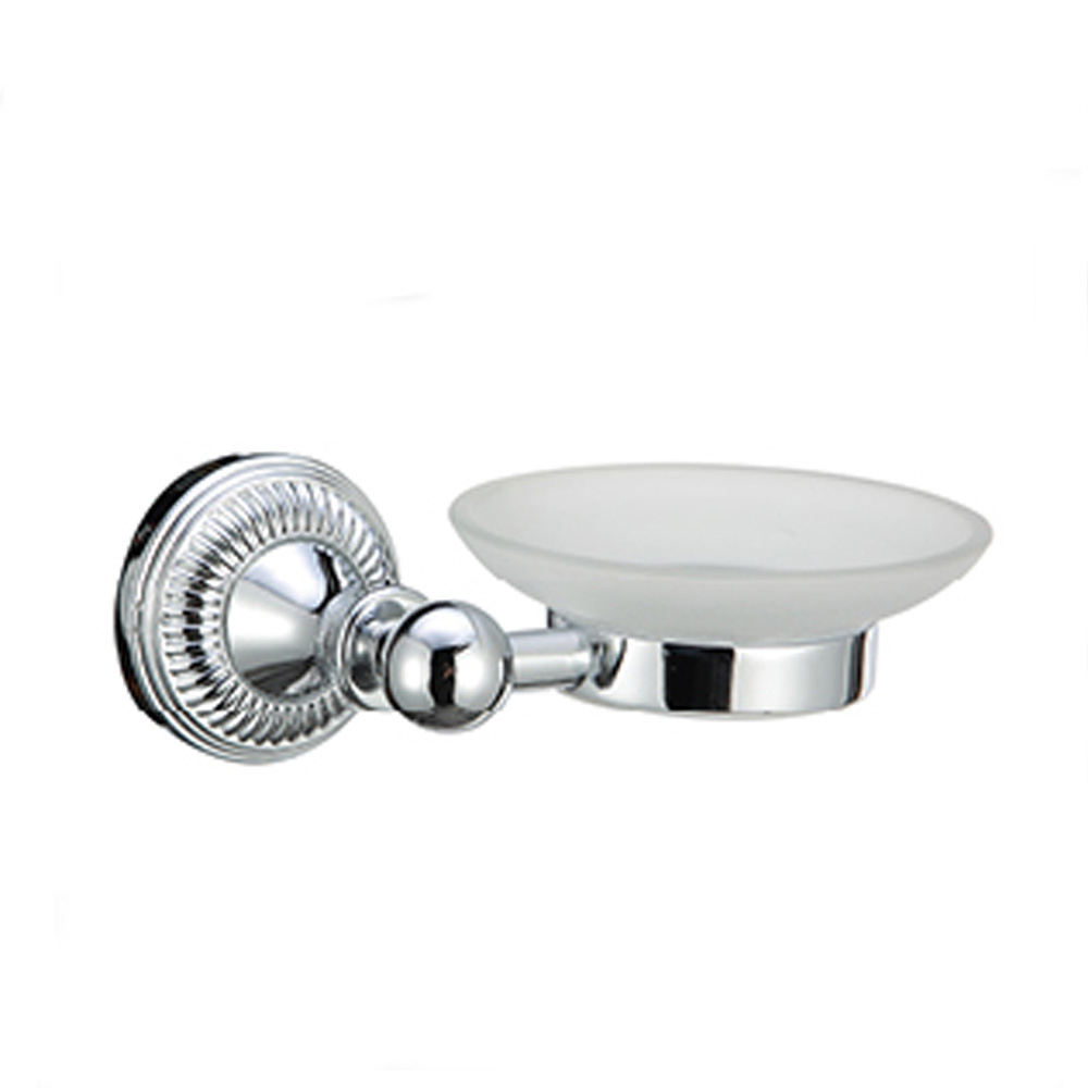 Hot Selling High Quality Wall Mounted Glass Soap Dish  Holder Zinc Chrome Soap Dish Holder 11304