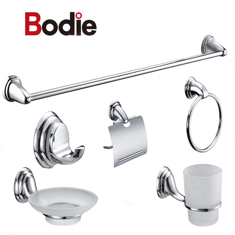 Eco-Friendly  Popular Selling CheapChrome Bathroom Accessories 6 pieces set in Zinc-Alloy 3900