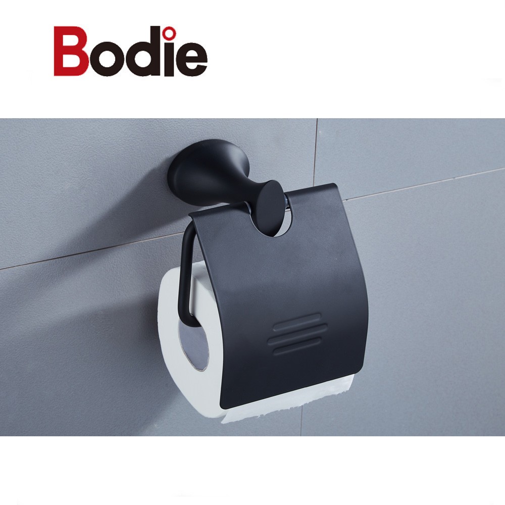 Aluminium Toilet Tissue Holder Hotel Bathroom Toilet Tissue Paper Matte Black Roll Paper Holder16506