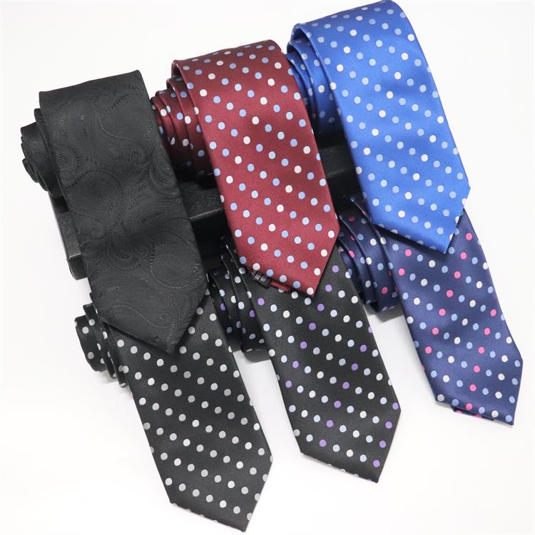 China Supplier Custom Woven Handmade Necktie Mens 100% Polyester Dot Tie For Business People In Shengzhou