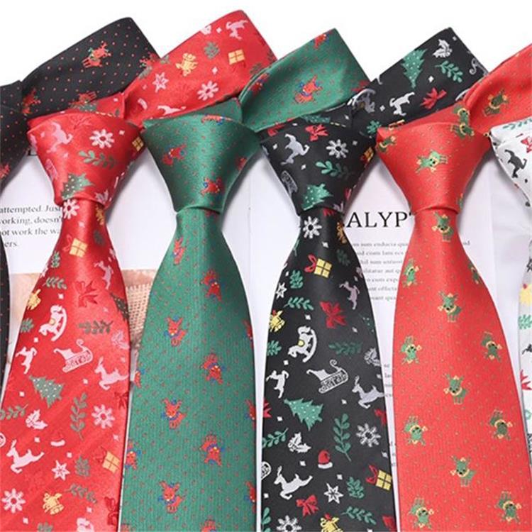 Newly Fashion Winter Men's Red and White Christmas Elk Single Ties